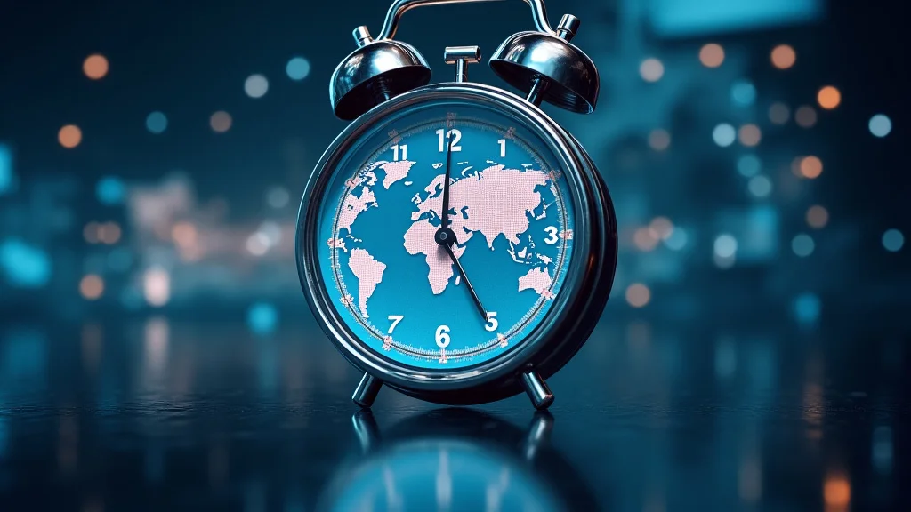 The image shows a world map with different colored sections representing global time zones for understanding them simply.